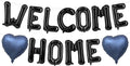 Welcome Home Balloons Navy Blue Black, 16Inch Welcome Home Foil Balloons Banner by Xinvery
