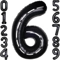 Race Car 40 Inch Black 6 Big Large Helium Balloon Number 0-9 | Track Giant by SULALABOO