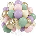 Dusty Green Purple Pink Balloon, 60 Packs 12 Inch Lavender Pastel Pink Balloon by Togvu