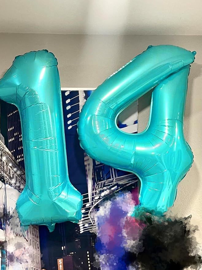Happy Birthday Balloon 40 Inch Blue-Green 3 Balloon - Image 2