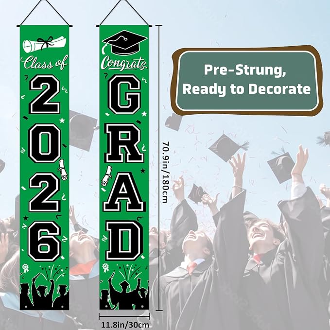 Graduation Decorations 2026, Graduation Banner Class of 2026, Congrats Grad - Image 3