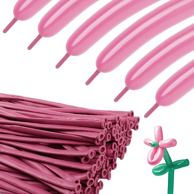 Rose Pink Long Balloons by KEXINGTUO