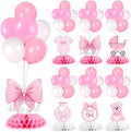 6 Set Pink Baby Shower Decorations Pink Balloon Centerpiece by Unknown