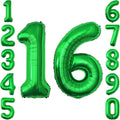 Green Number 16 Balloon 40 Inch, Vibrant Foil Duo by Unknown