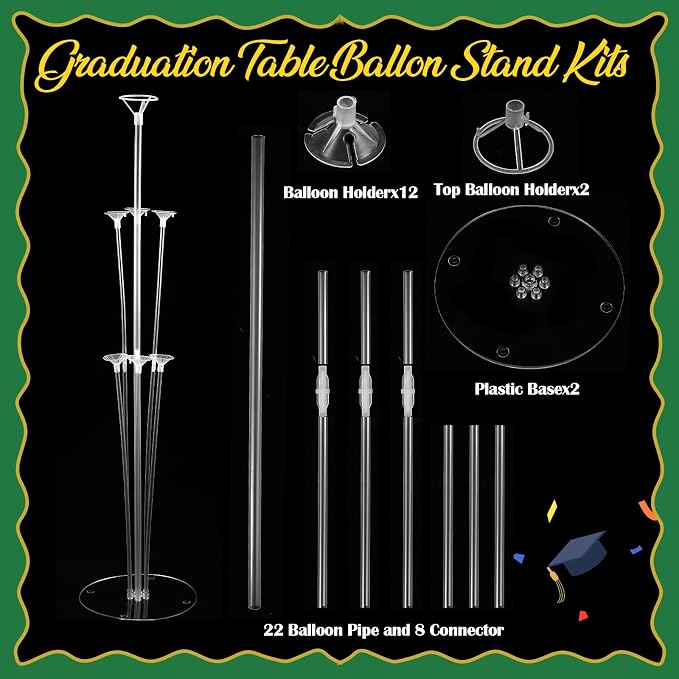 Jenaai Green and Gold 27 Pcs 2026 Graduation Balloon Centerpiece - Image 5