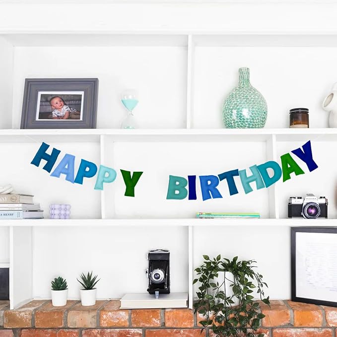 Pre-Strung 3D Felt Happy Birthday Banner, Handmade Happy Birthday Sign - Image 7
