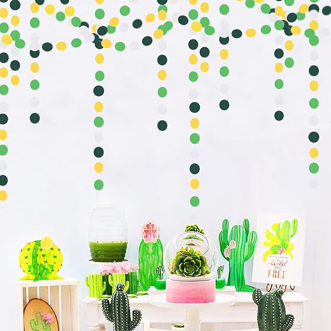 Yellow Green White Party-Decorations Garland - 52Ft Spring Summer Hanging Paper - Image 4