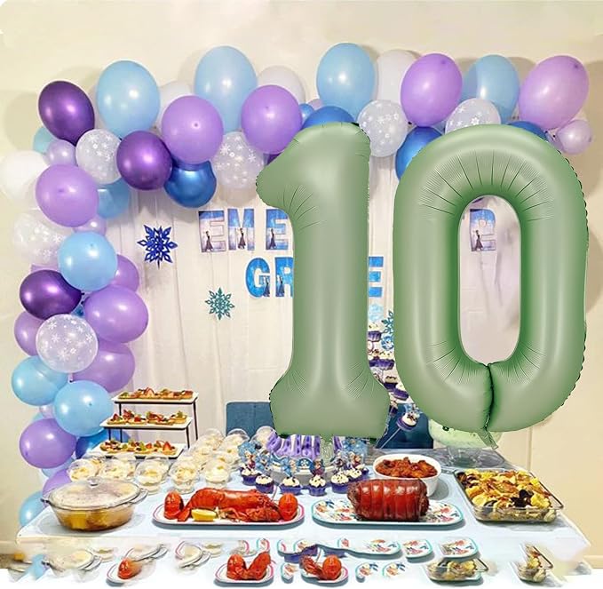 Number 1 Balloon, 40-Inch Sage Green Number Balloon | 40-inch foil balloon - Image 5