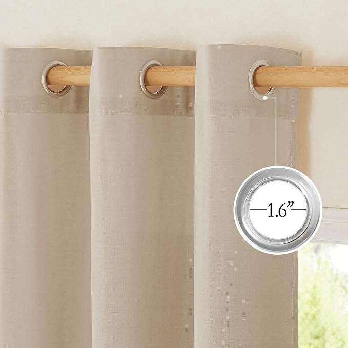 NICETOWN Privacy Light Filtering Linen Curtains & Drapes, Grommet Privacy Added - Image 3