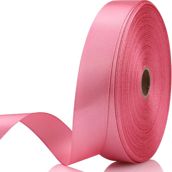 7/8 Inch 60 Yards Rose Gold Satin Craft Ribbon-Single Face Polyester Ribbon by Unknown