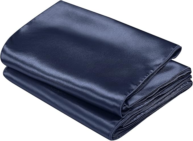 SiinvdaBZX 12 Pcs Navy Blue Satin Table Runner 12 x 108 inches Long | Bright - Image 7