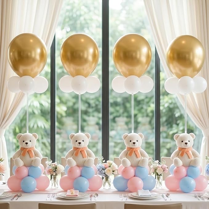 6 Pack 15.75 Inch Clear Acrylic Balloon Stands, 15.75 Inch Balloon Stand Kit - Image 4