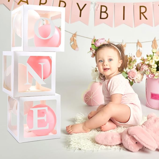 One Balloon Box First Birthday Balloons Boxes, 1st Birthday Party Decorations - Image 4