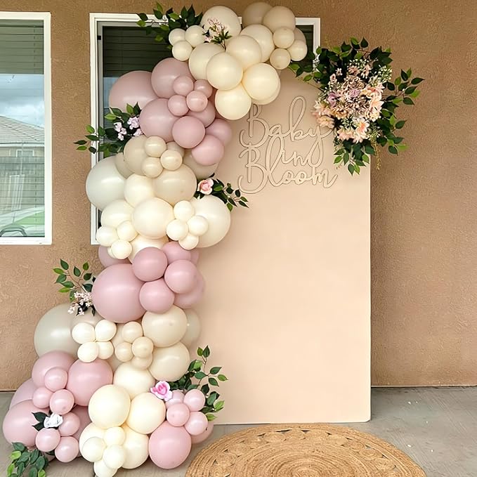 Awenztech 122pcs Pastel Light Pink Latex Balloons in 18 12 10 5 inches | - Image 8