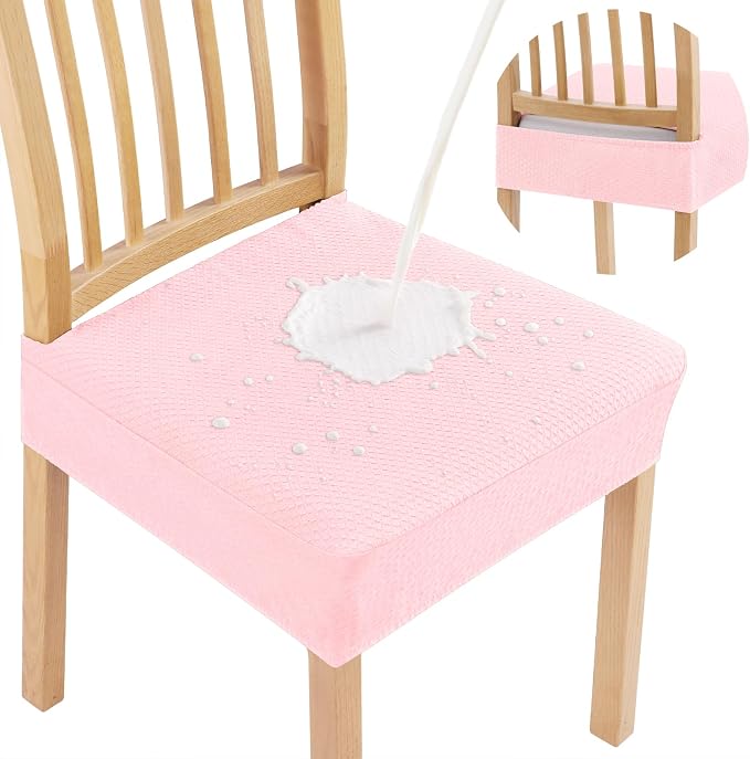 Smiry Waterproof Seat Covers for Dining Room Chairs, No Rear Covers | Stretch by Smiry
