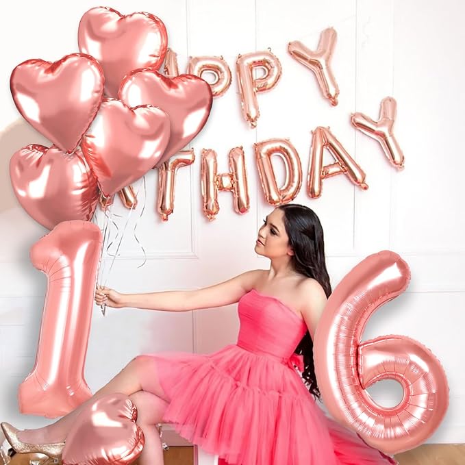40 inch Rose Gold Birthday Balloons - Image 6