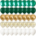 Metallic Green Gold Balloons, 60 Packs 12 Inch Dark Green White Gold Latex by Togvu