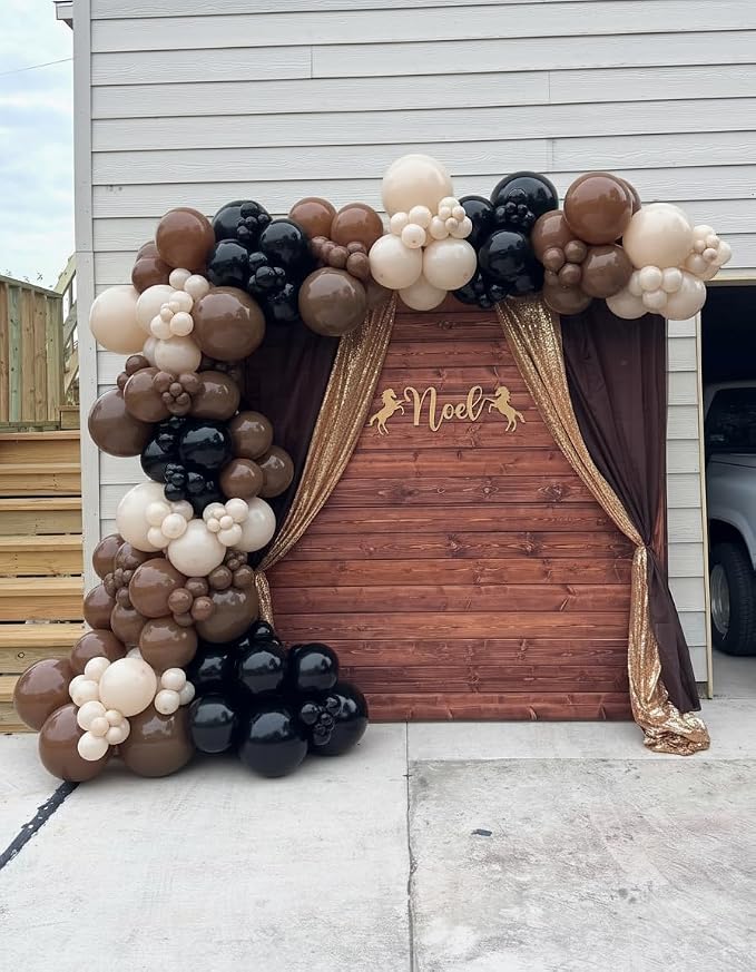 Black Brown Nude Balloon Garland Arch Kit 201Pcs Different Size Brown Balloon - Image 5