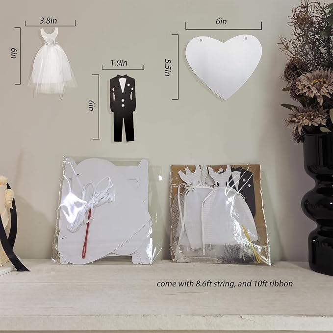 Mr and Mrs Banner for Wedding Reception, 2-Piece Bride and Groom Garland - Image 5