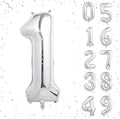 40 Inch Silver Number Balloons, Helium Mylar Foil Number Balloons by Unknown
