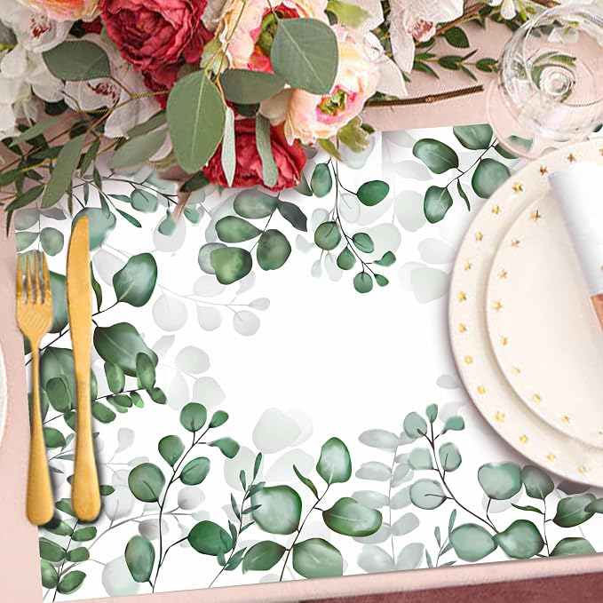 Paper Placemats Disposable 50 Pack Eucalyptu Placemat Disposable Place Mats 16 - Image 4