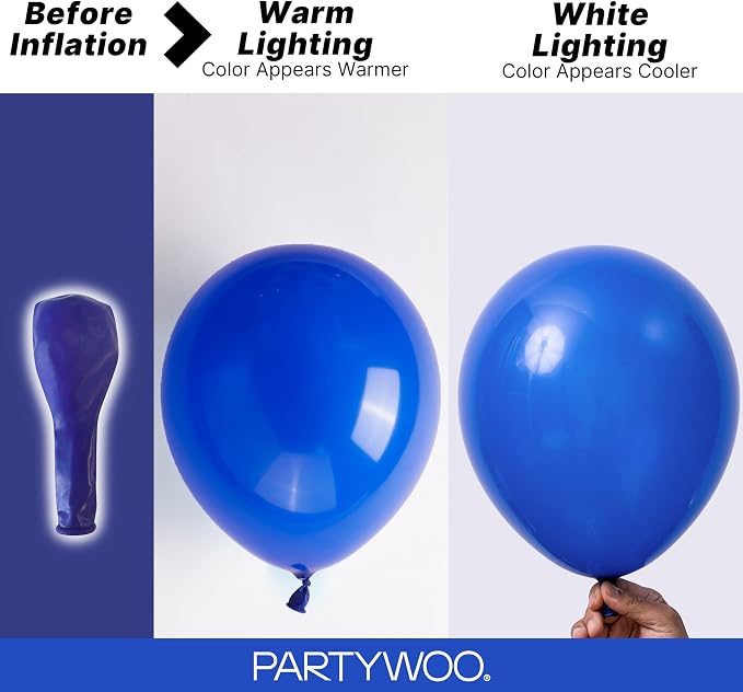 PartyWoo Royal Blue Balloons 155pcs Dark Blue Balloons Different Sizes | 18 12 - Image 3