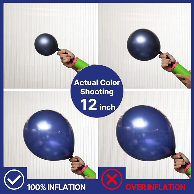 PartyWoo Navy Blue Balloons 101pcs Dark Blue Latex Helium Balloons 12 Inch | - Image 4