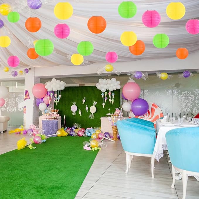 Paper Lanterns Party Decorations, Hanging Round Chinese Lanterns - Image 6
