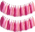 Hot Pink and Pink Tassel Garland Banner, 30 Pack Paper Tassels Streamers by SIPRKAICT