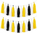 Black Yellow and White Tassel Garland Banner, 30 Pack Paper Tassels Streamers by SIPRKAICT