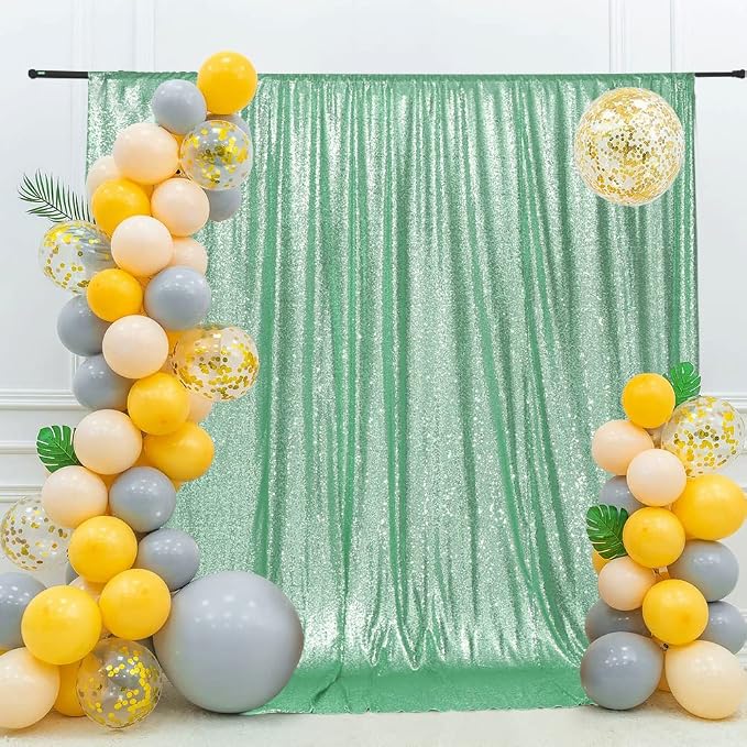 Eternal Beauty Mint Green 3mm Sequin Backdrop 6x8 Ft - Image 2