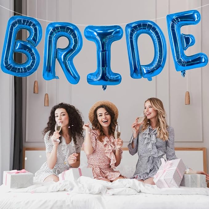 Blue Bride Balloons 40 Inch Wedding Letter Balloon Bride To Be Balloons - Image 6