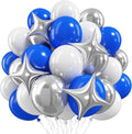 Royal Blue and Silver Balloons for Graduation Party Decorations, 12In Dark Navy by Govpy