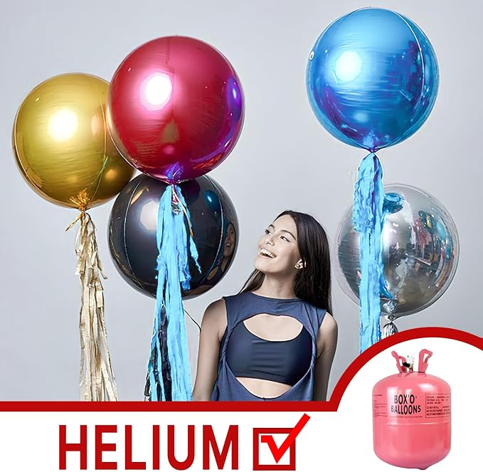 PartyWoo Red Large Round Giant 4D Jumbo Inflatable Foil Balloons 3pcs | 50 Inch - Image 3