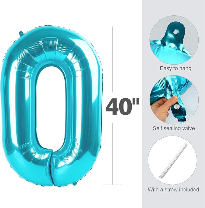 18 Balloon 40 inch Light Blue Number Balloons - Image 5