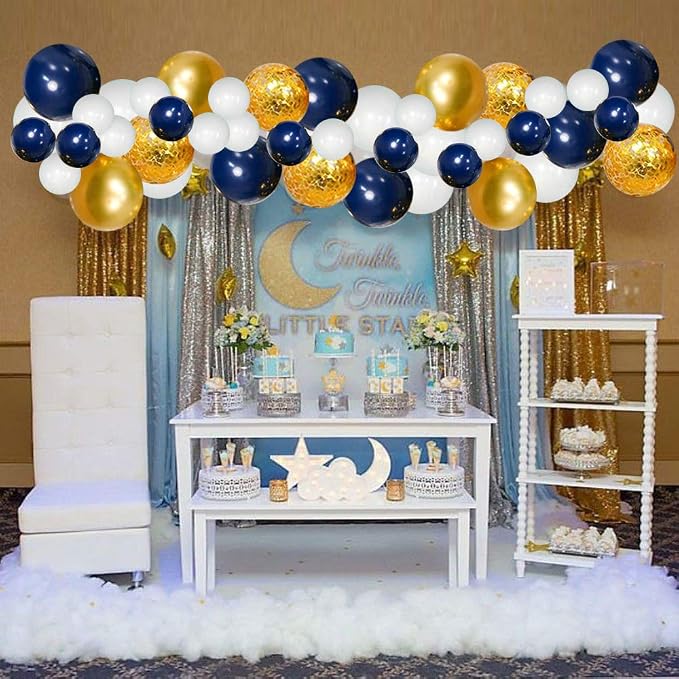 YMSZ Navy Blue Gold Balloons Garland Kit - Image 5