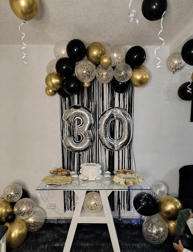 Black and Gold Balloons, Latex Balloons - Image 9
