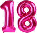 Giant Hot Pink 18 Balloon Number 40 Inch, 18 Number Balloons Birthday Supplies by Upgesy