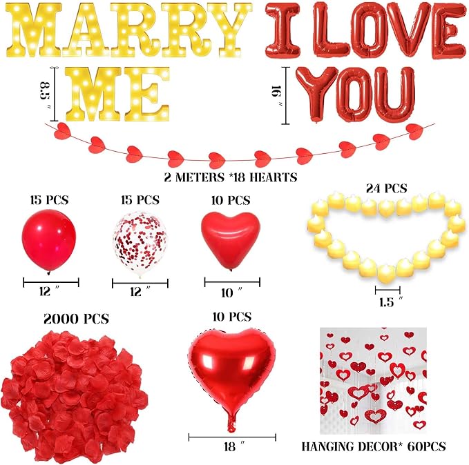 Marry Me Light Up Letters Proposal Decorations - Image 3