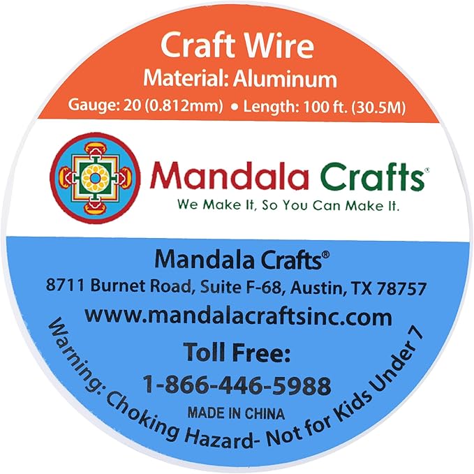 Mandala Crafts 20 Gauge Anodized Aluminum Craft Wire for Jewelry Making - 100 FT Colored Flexible Pink Wire - Bendable for Bonsai Armature Crafting Sculpting