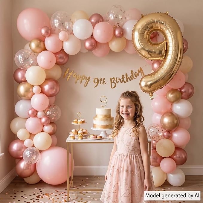 White Gold Number 9 Balloon 40 Inch, Champagne Foil Digit | Stunning White Gold - Image 7