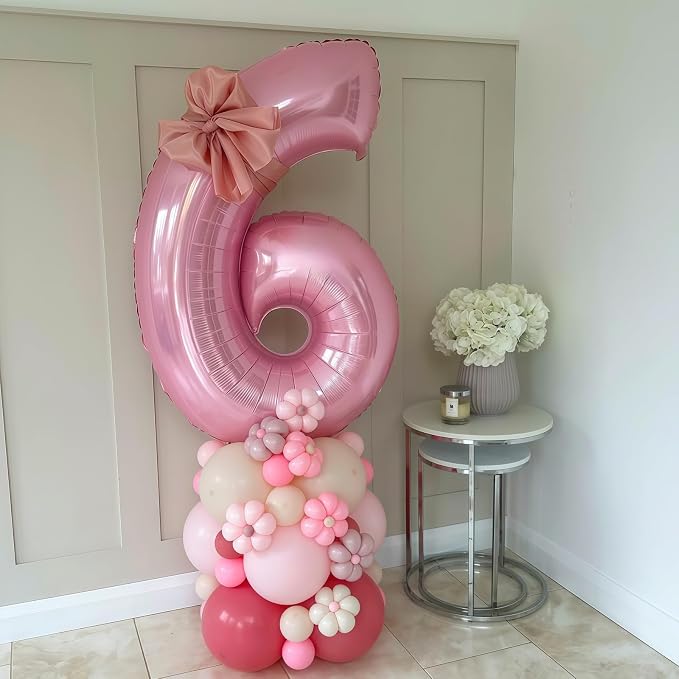 Pastel Pink 12 Balloon Number, 40 Inch Light Pink 12 Balloons Large Helium Foil - Image 4