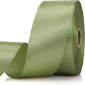 1-1/2 Inch 30 Yards Olive Green Solid Satin Ribbon by Unknown