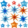 Orange and Blue Star Balloons, 22/18/10 Inch Foil Balloons, Four-Pointed Balloon by Sowide