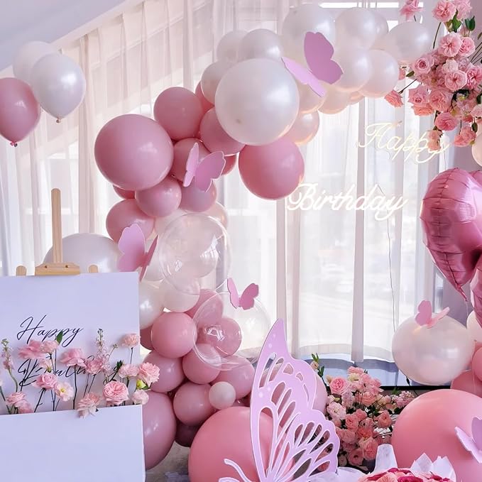 Voircoloria 105pcs Pink Party Latex Balloons, 12inch | - Image 6