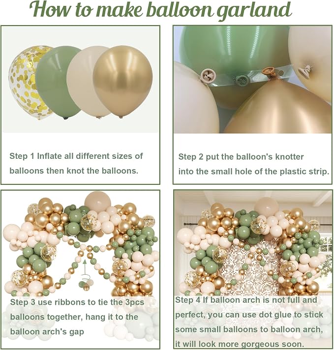 Sage Green Balloon Arch Kit - Image 3
