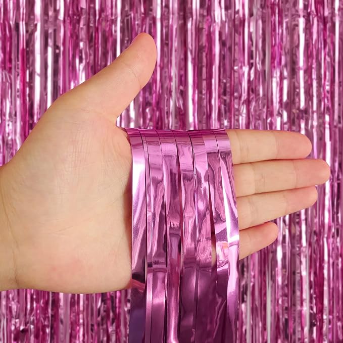 2 Pack Fringe Curtains Foil Shiny Fringe Backdrop Tinsel Door Streamers Foil - Image 7