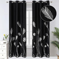 Palm Tree Blackout Curtains Thermal Insulated Silver Print Light Blocking by ESTELARTEXTILER