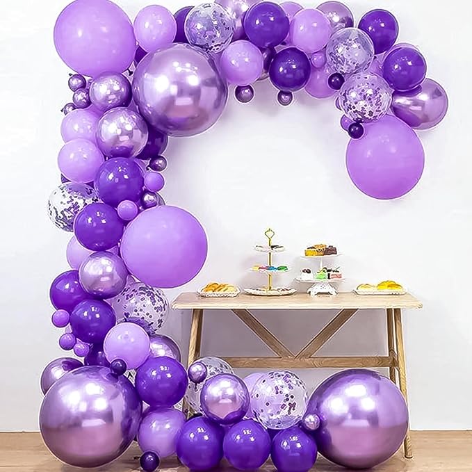 RUBFAC Dark Purple Balloons 120pcs 12 Inches Latex Balloons - Image 5