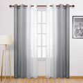 DWCN Ombre Grey Faux Linen Sheer Curtains by DWCN